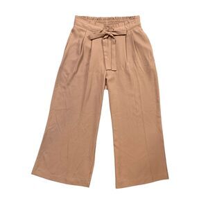 DR2 Pants Womens S Small Hazelnut Pull On Pleated Wide Leg Crop Daniel Rainn
